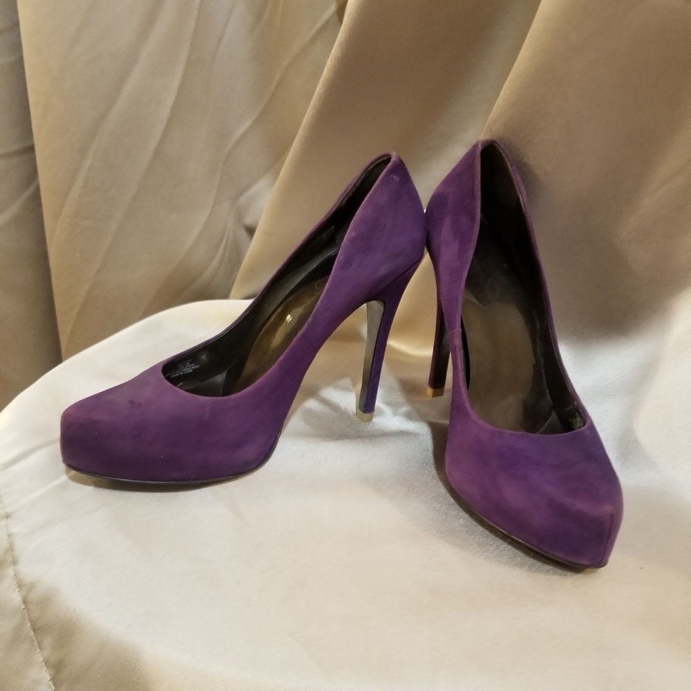 Jessica Simpson Purple Suede Platform Pumps, Sz 8